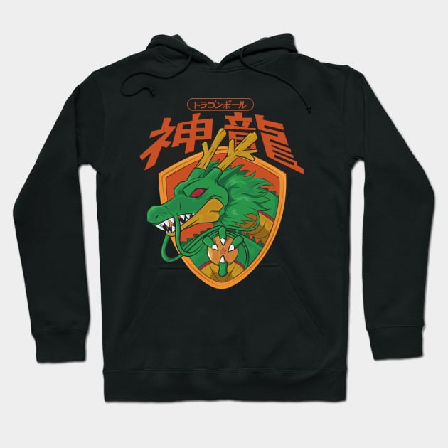 shenlong shield Hoodie by PaperHead